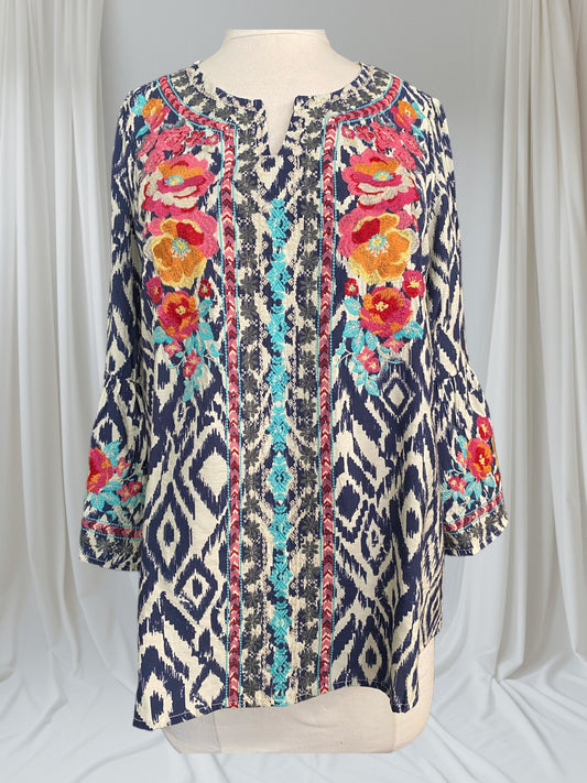 Multi-Colored Embroidered Top