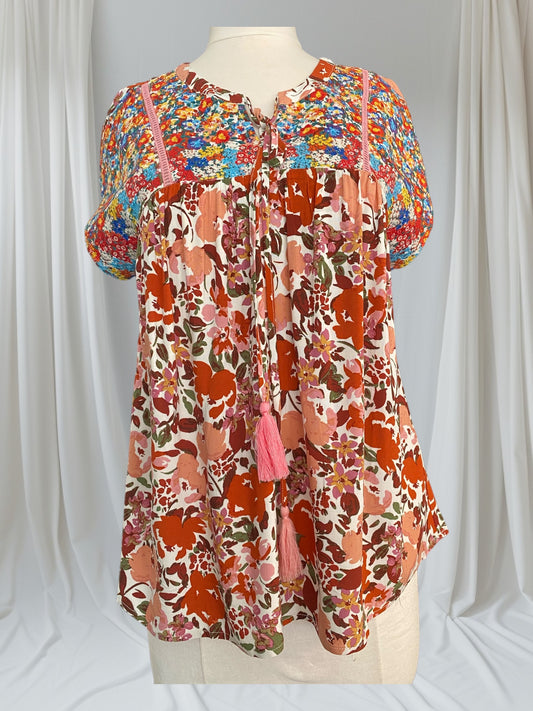 Round Neck Printed Babydoll
