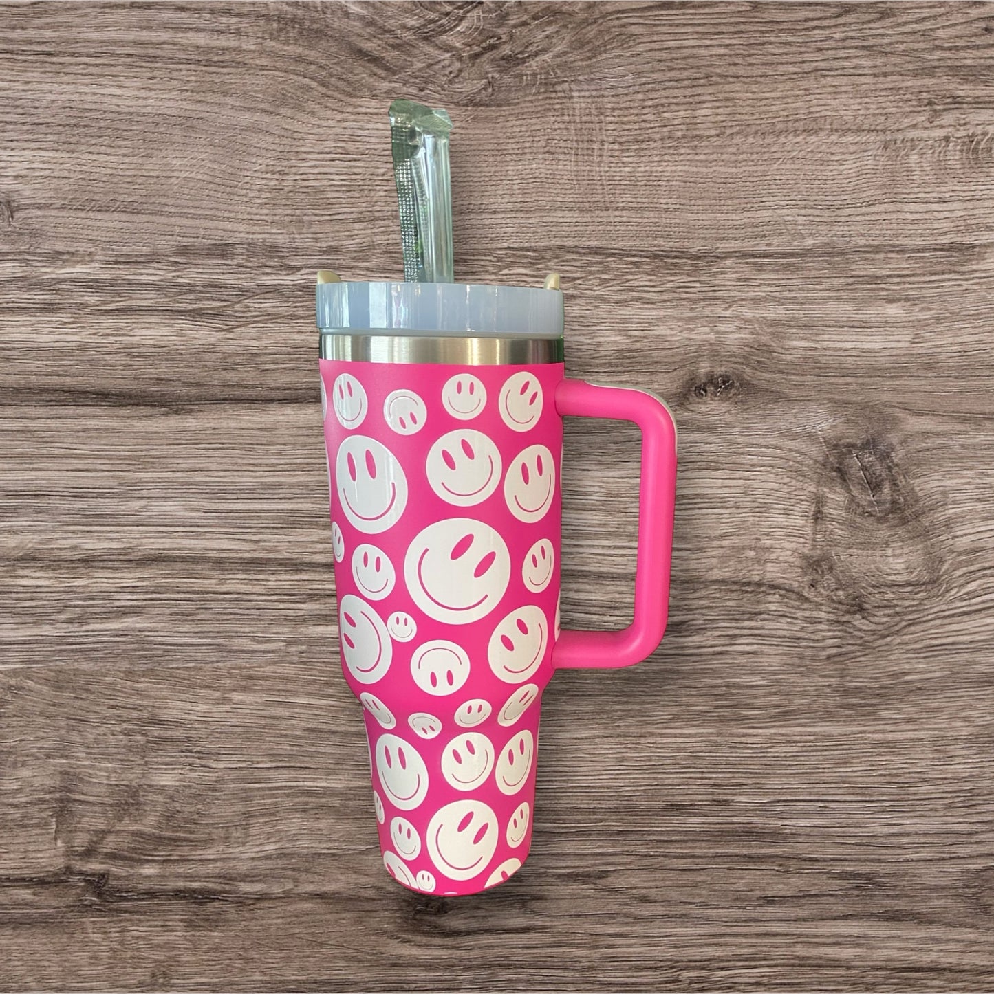 Smiley Face Tumbler w/ Straw