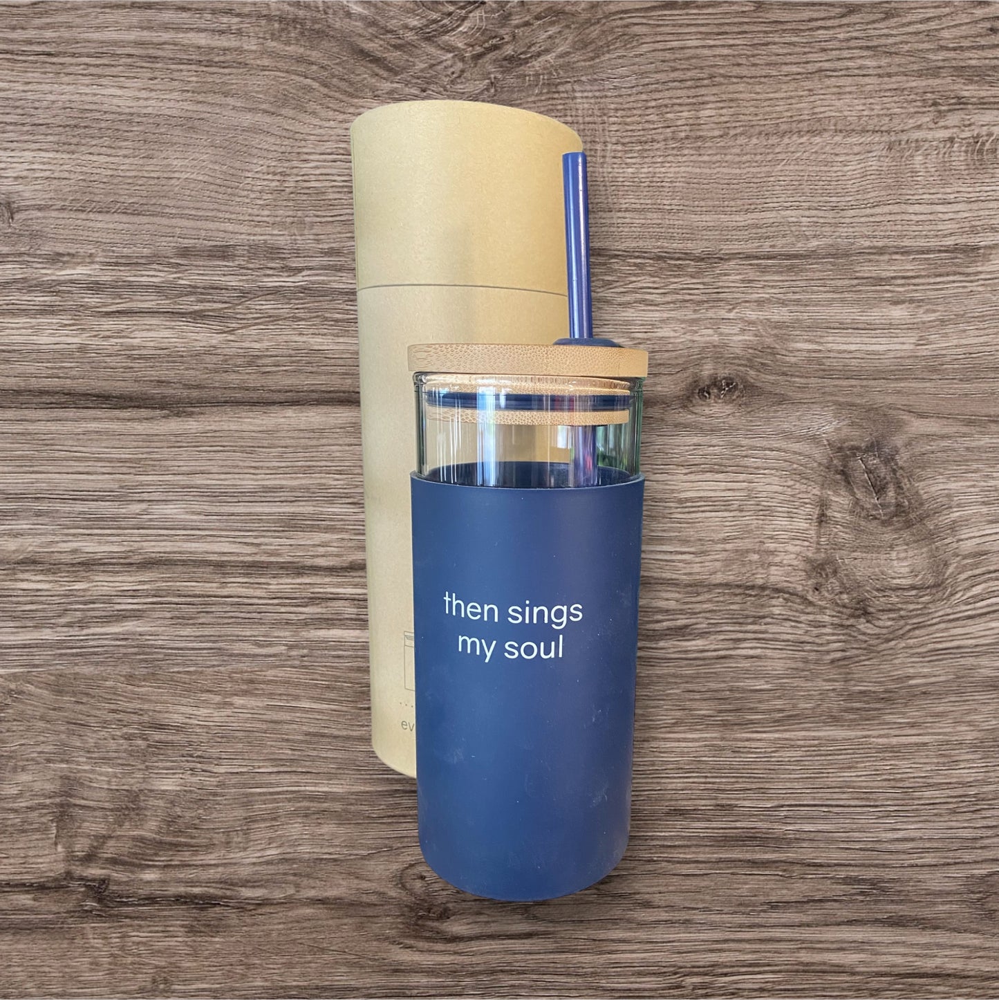 Glass w/ Rubber Letter Cover Cup
