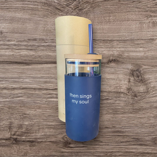Glass w/ Rubber Letter Cover Cup