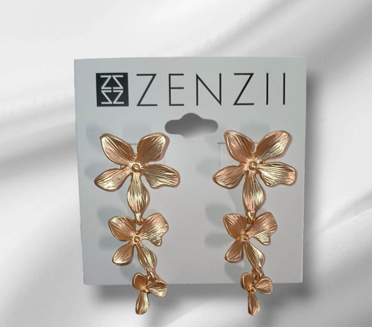 Layered Gold Flower Earrings